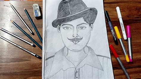 how to draw bhagat singh step by step .